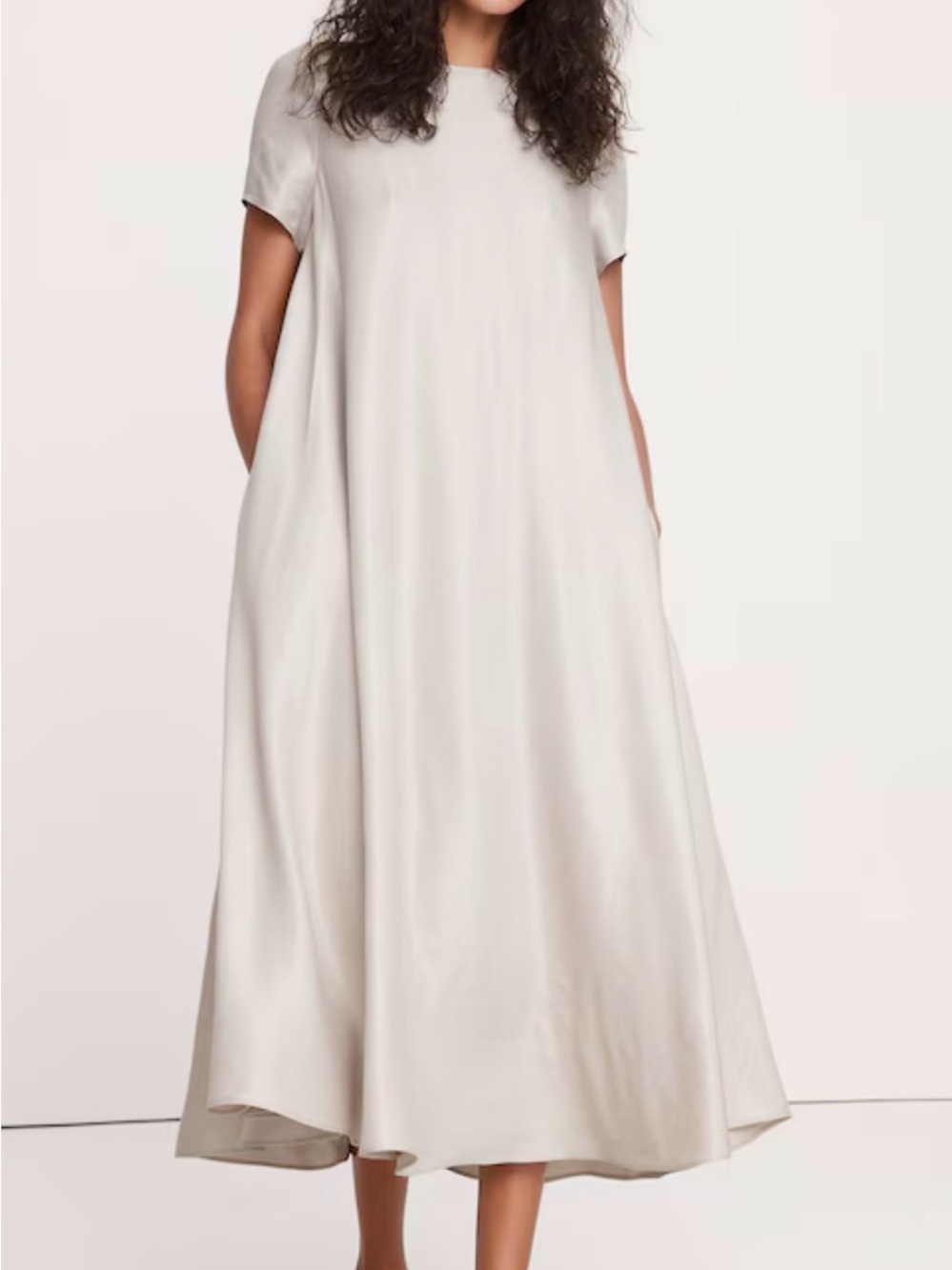 Banana Republic NWT  Viscose Linen Trapeze Maxi Dress. Pit-pit24 (mix52)
